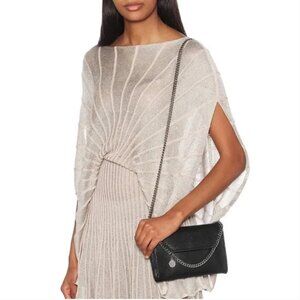 STELLA MCCARTNEY Falabella Mini Crossbody Bag Vegan Faux Leather Chain Trim